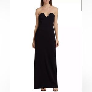 Monique Lhuillier Embellished Stretch Crepe Strapless Dress
